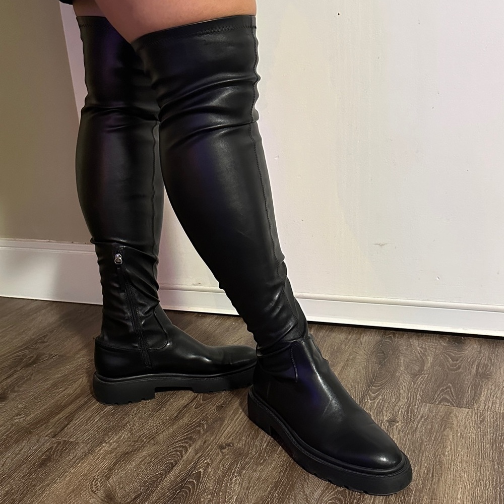 Zara Black Over-the-Knee Boots